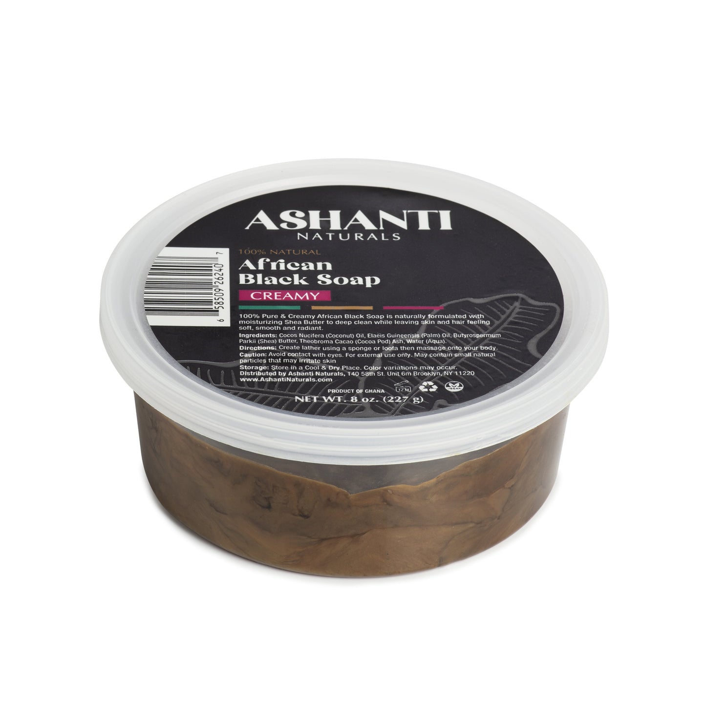 ASHANTI NATURALS 100% African Black Soap - Creamy