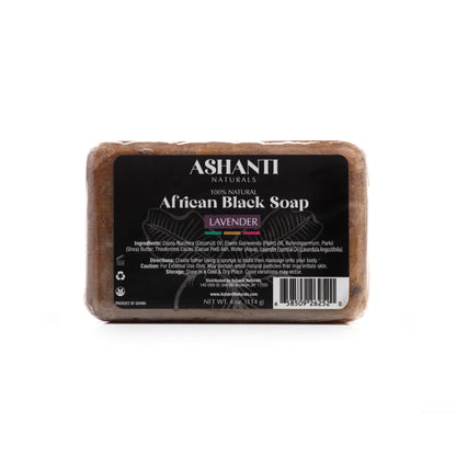 ASHANTI NATURALS 100% African Black Soap - Lavender
