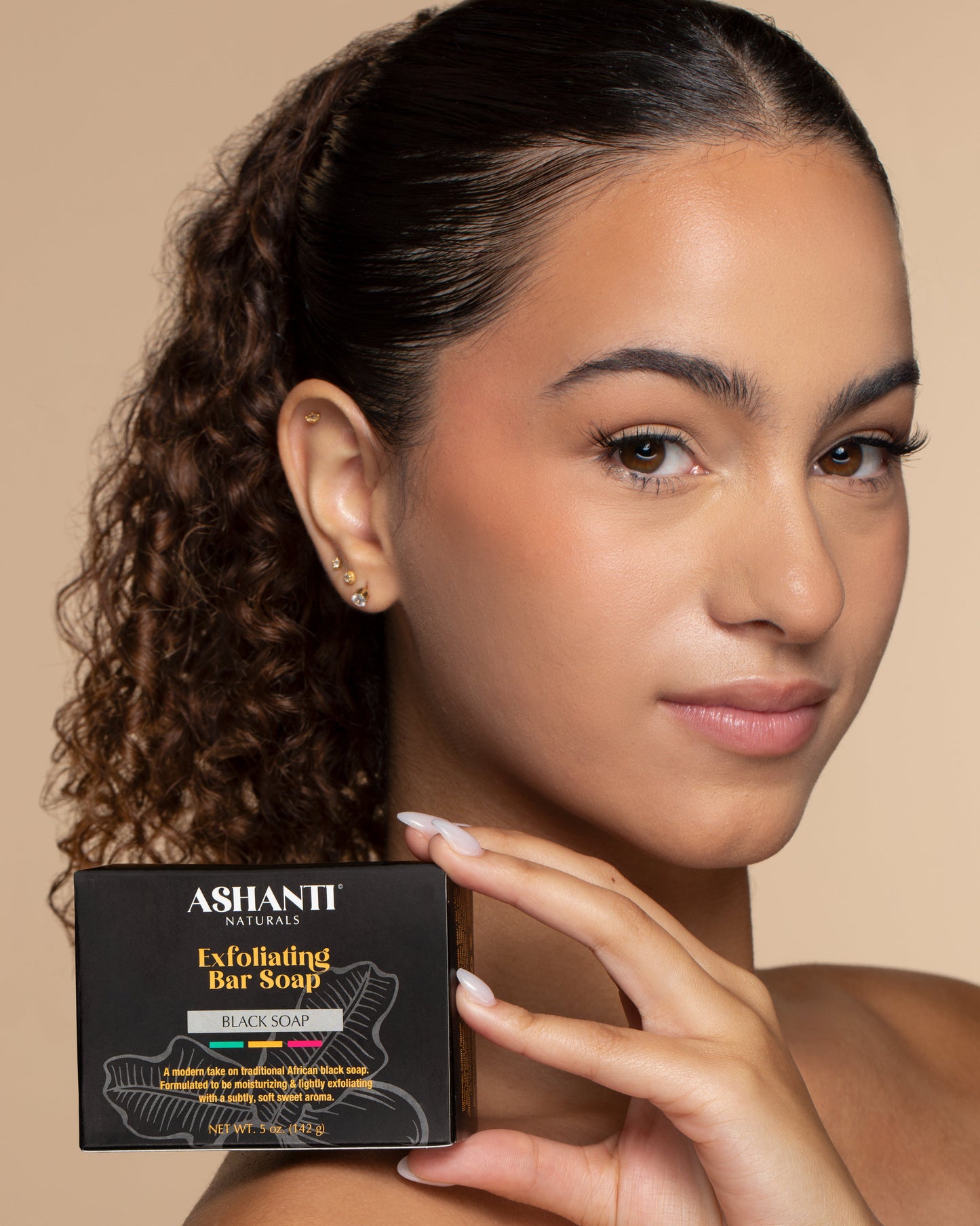 ASHANTI NATURALS Exfoliating Black Soap Bar
